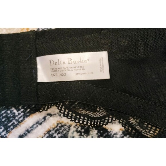 NWOT! Delta Burke Black Lace Underwire Bra Style 4512-120 Size 40D - Picture 6 of 7